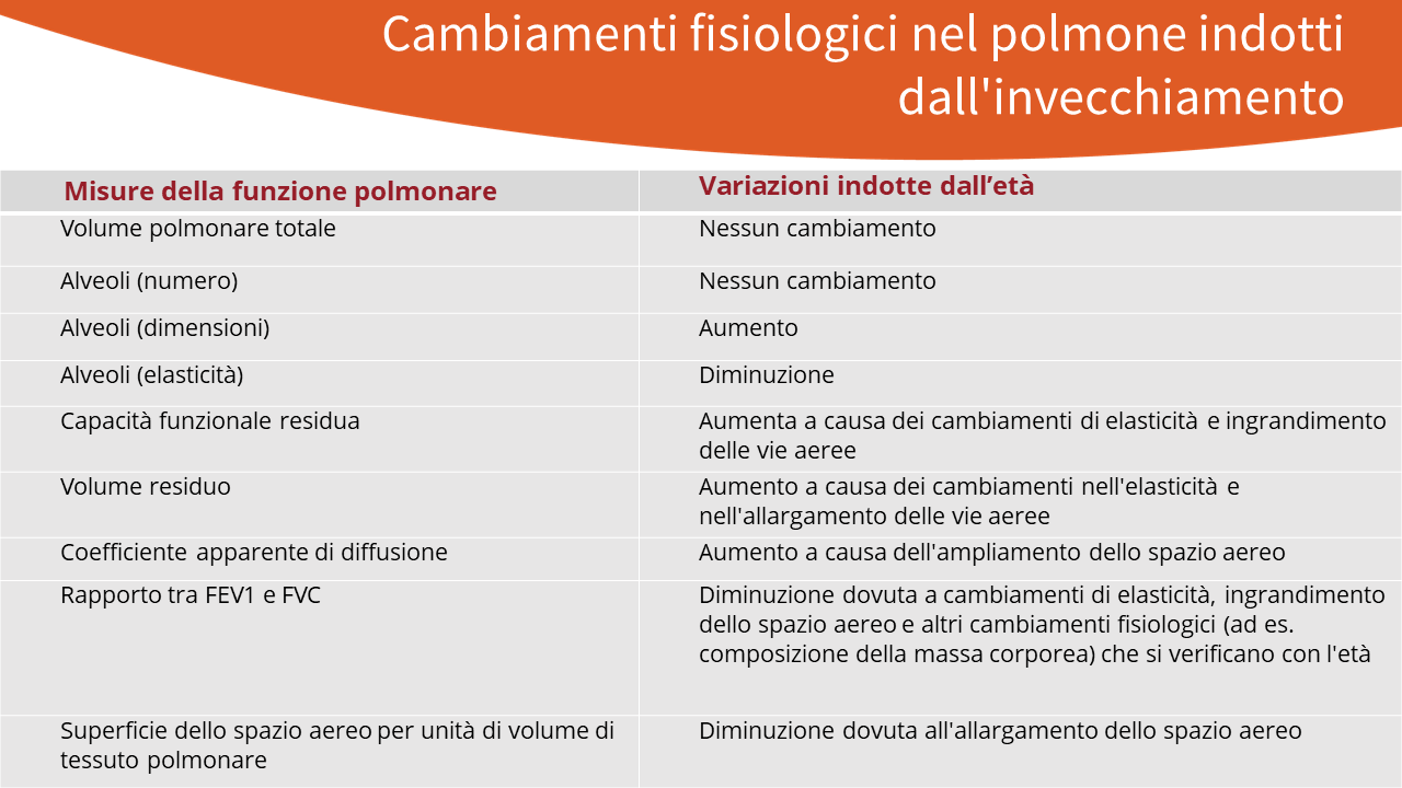 Fisiologia dell'invecchiamento polmonare - Aging Project UniUPO