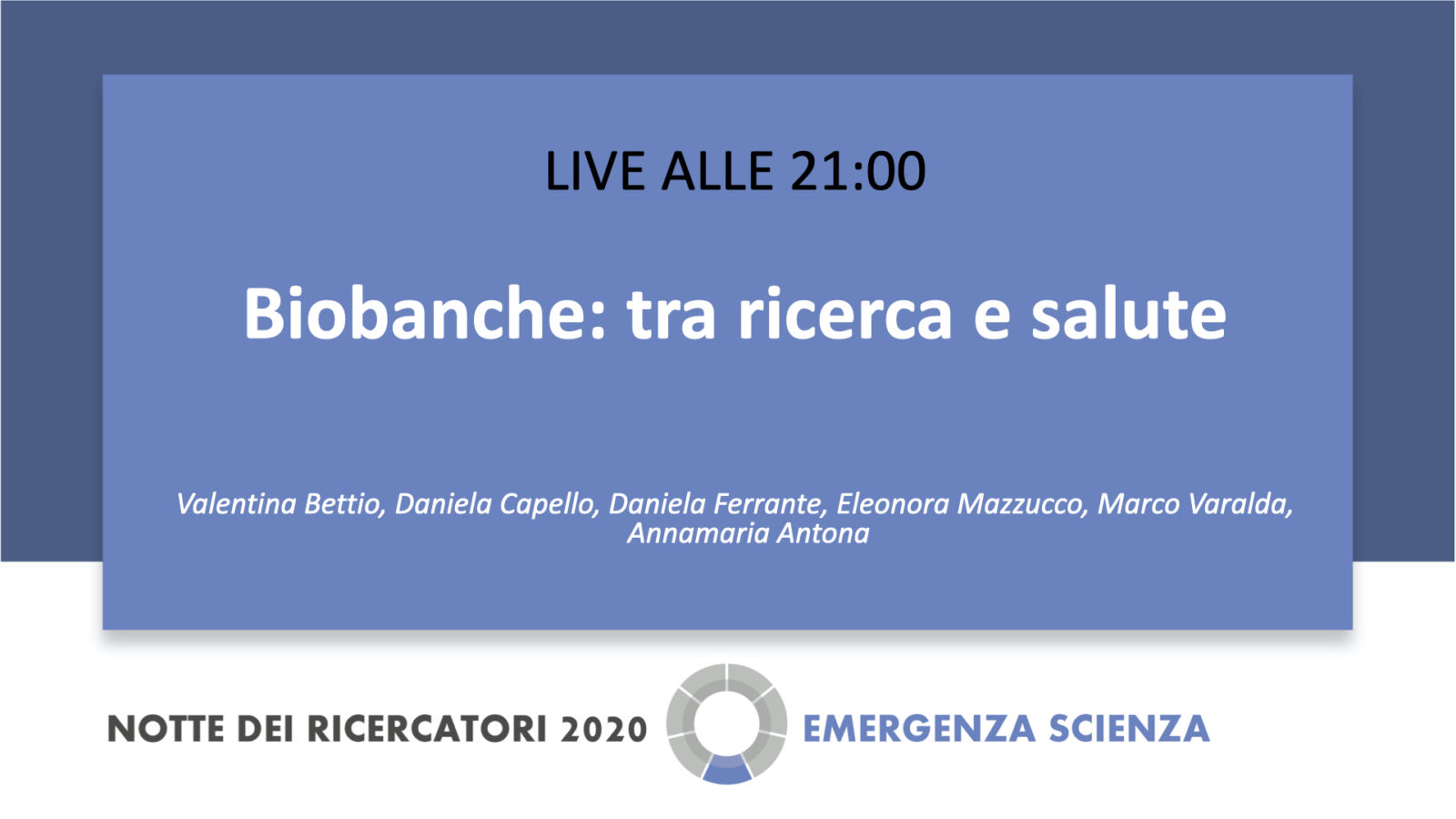 Notte dei ricercatori 2020 - Aging Project